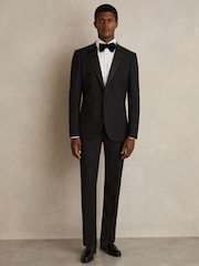 Reiss White Marcel Regular Fit Slim Fit Cotton Marcella Tuxedo Shirt - Image 8 of 9
