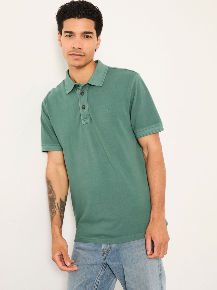 FatFace Emerald Green Short Sleeve Pique Polo - Image 2 of 6