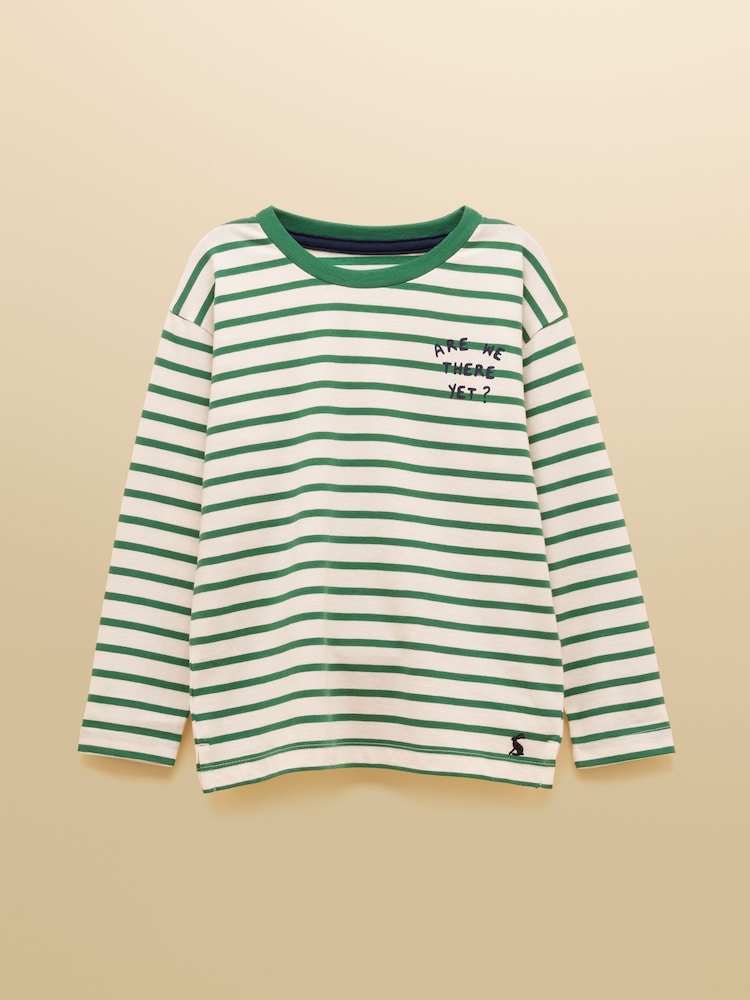 Joules Boys' Yellow Print & Green Stripe Two Pack Long Sleeve Tops - Image 2 of 11 Joules Boys' Yellow Print & Green Stripe Two Pack Long Sleeve Tops - Image 2 of 11