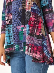 Roman Pink Abstract Print Asymmetric Tunic - Image 5 of 5
