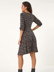 Roman Natural Spot Ruched Stretch Dress - Image 4 of 6