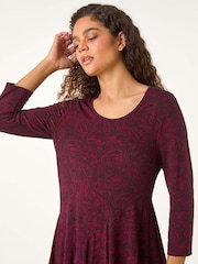 Roman Red Paisley Print Hanky Hem Top - Image 1 of 6