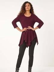 Roman Red Paisley Print Hanky Hem Top - Image 3 of 6