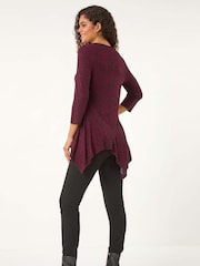Roman Red Paisley Print Hanky Hem Top - Image 4 of 6