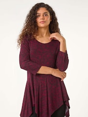 Roman Red Paisley Print Hanky Hem Top - Image 5 of 6