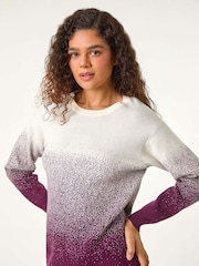 Roman Purple Ombre Knitted Jumper Dress - Image 4 of 5