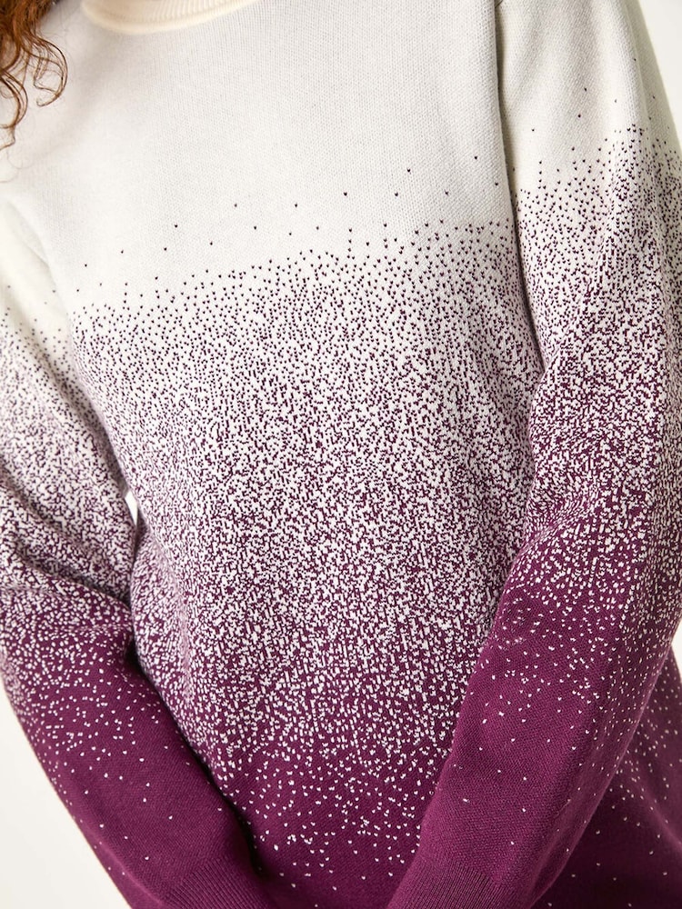 Roman Purple Ombre Knitted Jumper Dress - Image 5 of 5