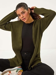 Roman Green Soft Knit Longline Cardigan - Image 1 of 6