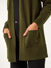 Roman Green Soft Knit Longline Cardigan - Image 3 of 6