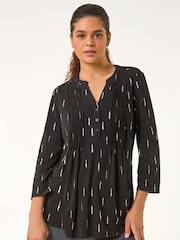 Roman Dash Foil Print Pintuck Shirt - Bild 2 von 5