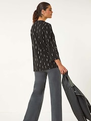 Roman Dash Foil Print Pintuck Shirt - Bild 3 von 5