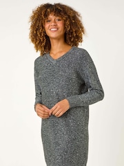 Roman Sequin Detail Stretch Jumper Dress - Image 4 of 5