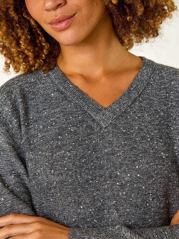 Roman Sequin Detail Stretch Jumper Dress - Image 5 of 5