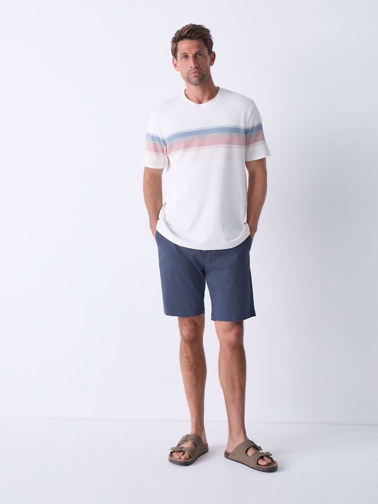 Ecru 100% Cotton Smart Colour Block T-Shirt - Image 2 of 6