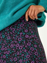 Roman Purple Ditsy Floral Print Midi Skirt - Image 5 of 5