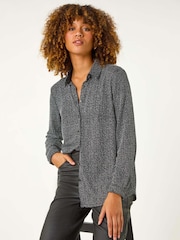 Roman Dotted Glitter Buttoned Shirt - صورة 1 من 5