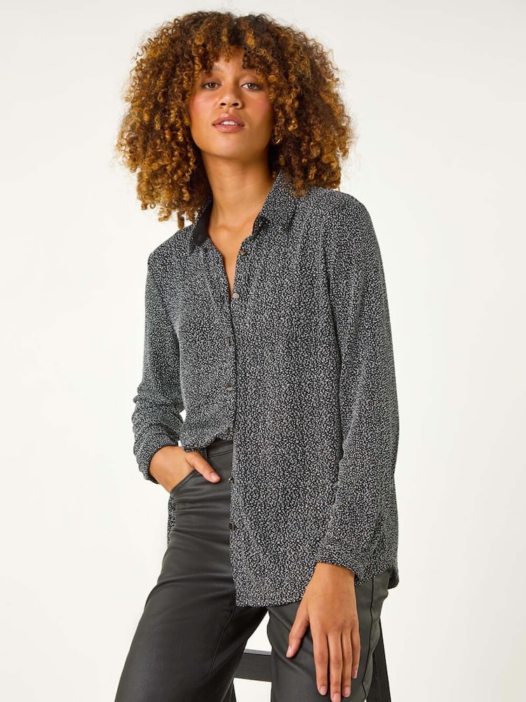 Roman Dotted Glitter Buttoned Shirt - صورة 1 من 5