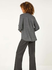 Roman Dotted Glitter Buttoned Shirt - صورة 2 من 5