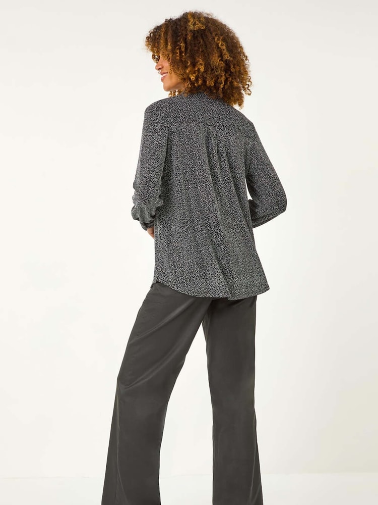 Roman Dotted Glitter Buttoned Shirt - صورة 2 من 5