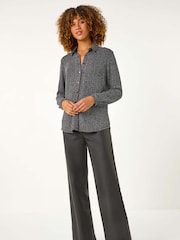 Roman Dotted Glitter Buttoned Shirt - صورة 3 من 5