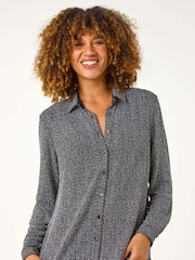 Roman Dotted Glitter Buttoned Shirt - صورة 4 من 5