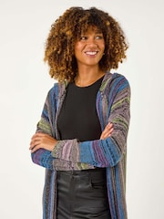 Roman Black Hooded Knit Longline Cardigan - Image 3 of 5