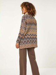 Roman Black Jacquard Pattern Turtle Neck Knit Jumper - Image 4 of 5