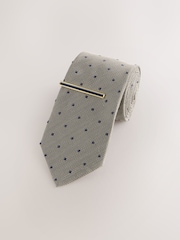 Neutral Polka Dot Tie - Image 1 of 3
