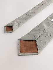 Neutral Polka Dot Tie - Image 3 of 3