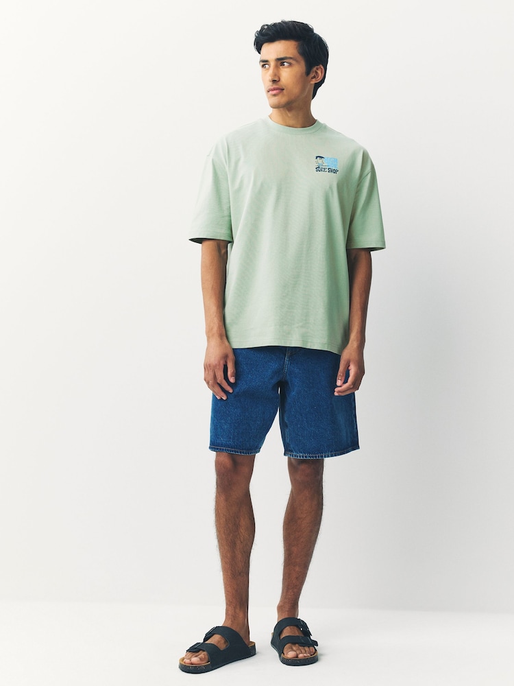 Green Surf Character Regular Fit Graphic Print T-Shirt - Image 2 of 8