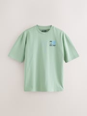 Green Surf Character Regular Fit Graphic Print T-Shirt - Image 5 of 8