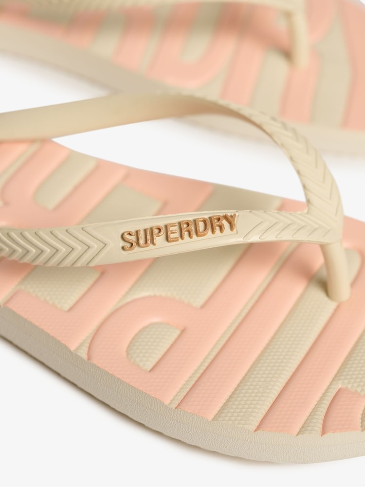 Superdry White Core Logo Flip Flops - Image 3 of 3
