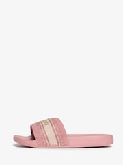 Superdry Pink Webbing Interest Pool Slides - Image 2 of 6