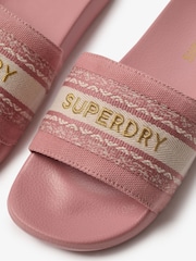 Superdry Pink Webbing Interest Pool Slides - Image 6 of 6