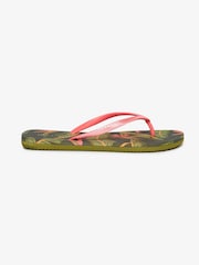 Superdry Green Printed Flip Flops - Image 1 of 6