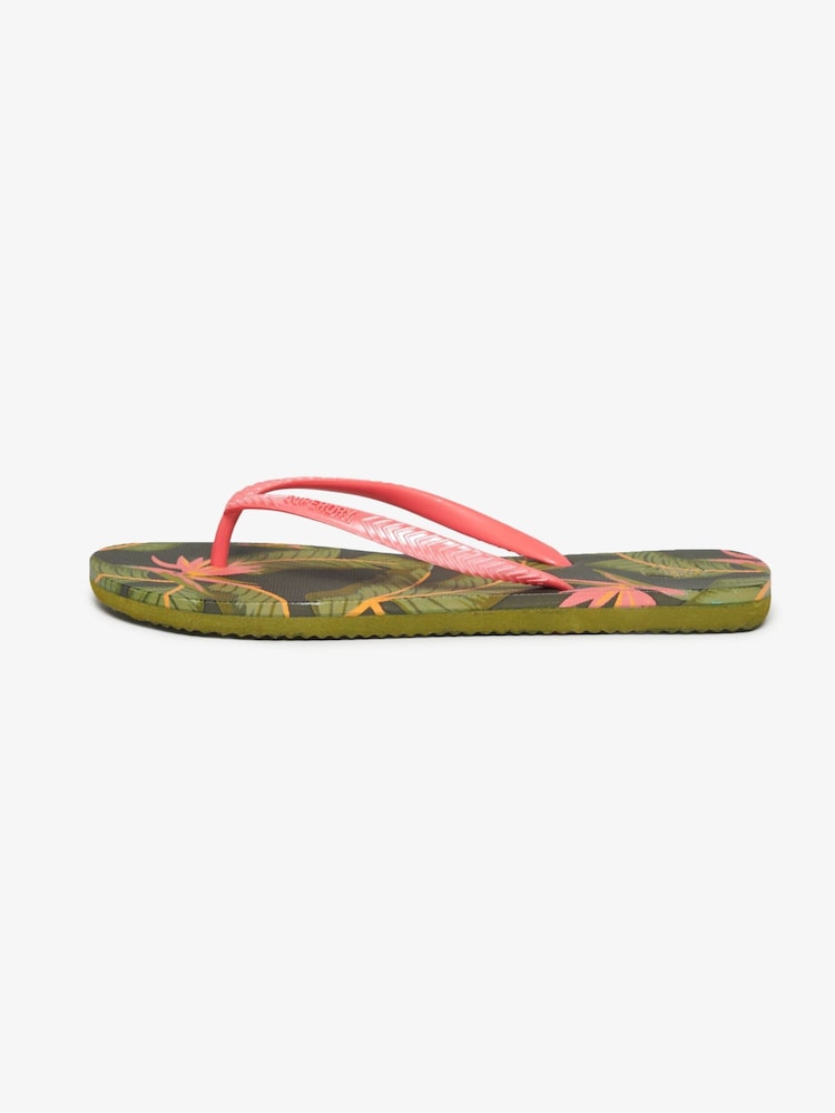 Superdry Green Printed Flip Flops - Image 2 of 6