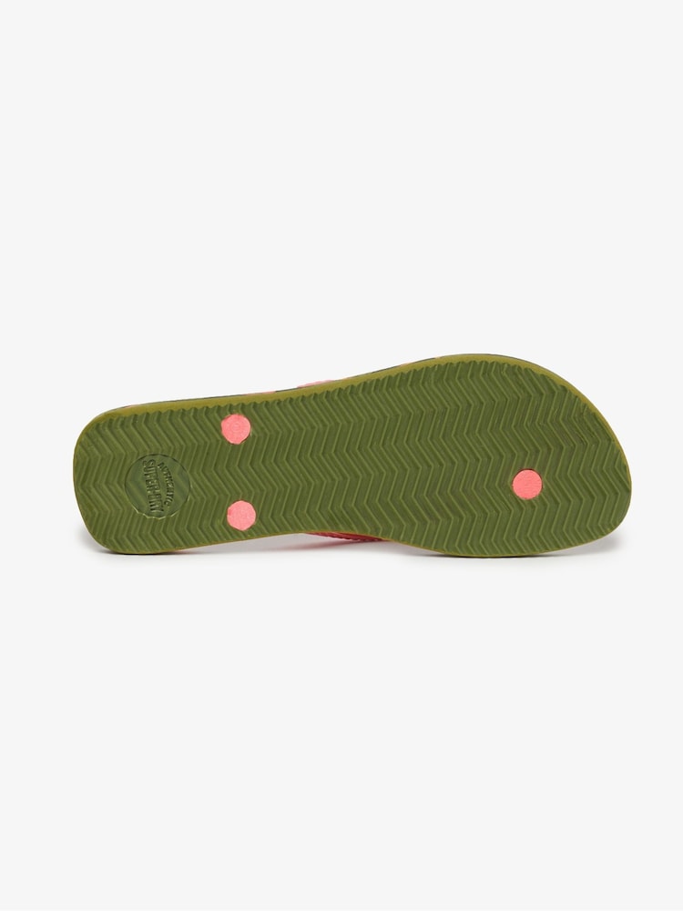 Superdry Green Printed Flip Flops - Image 6 of 6