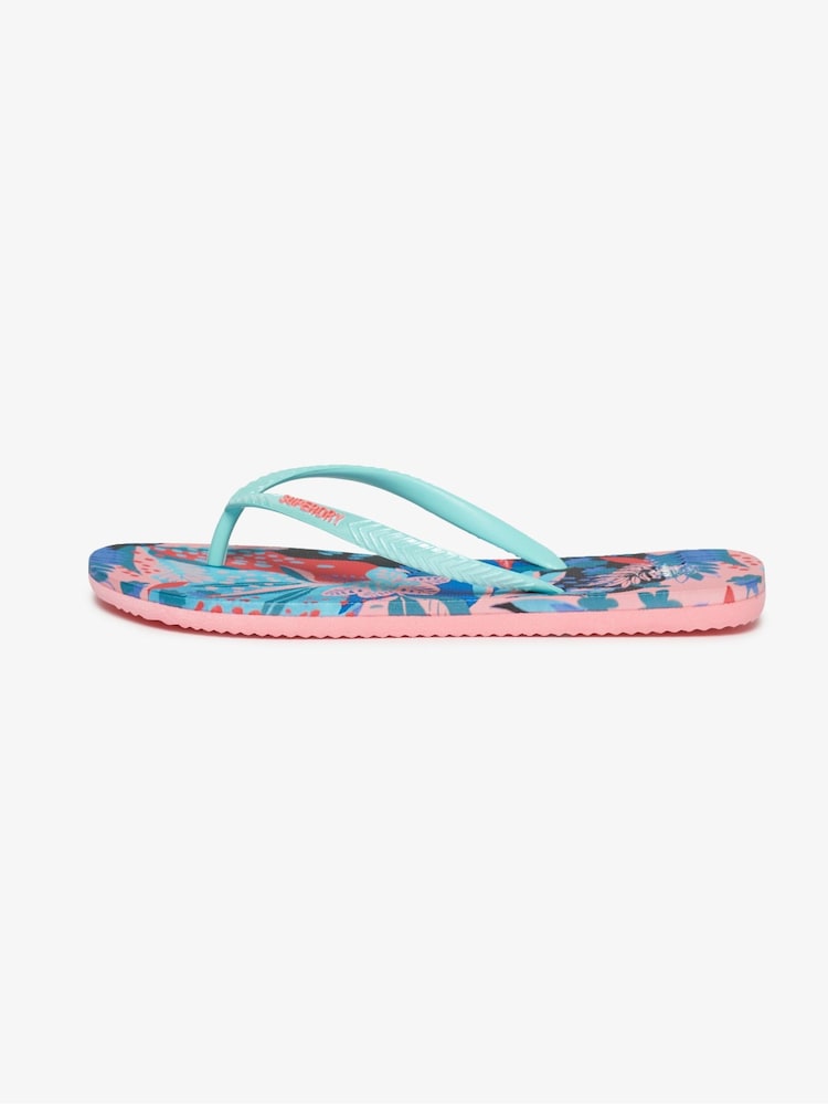 Superdry Blue Printed Flip Flops - Image 2 of 6