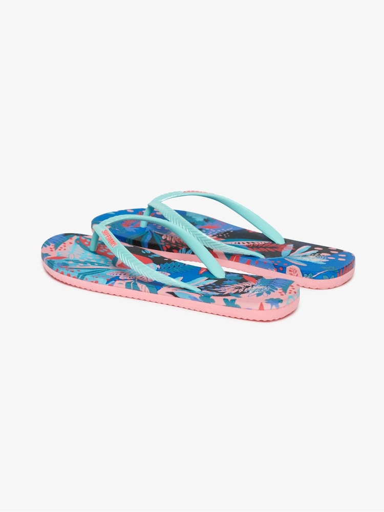 Superdry Blue Printed Flip Flops - Image 3 of 6