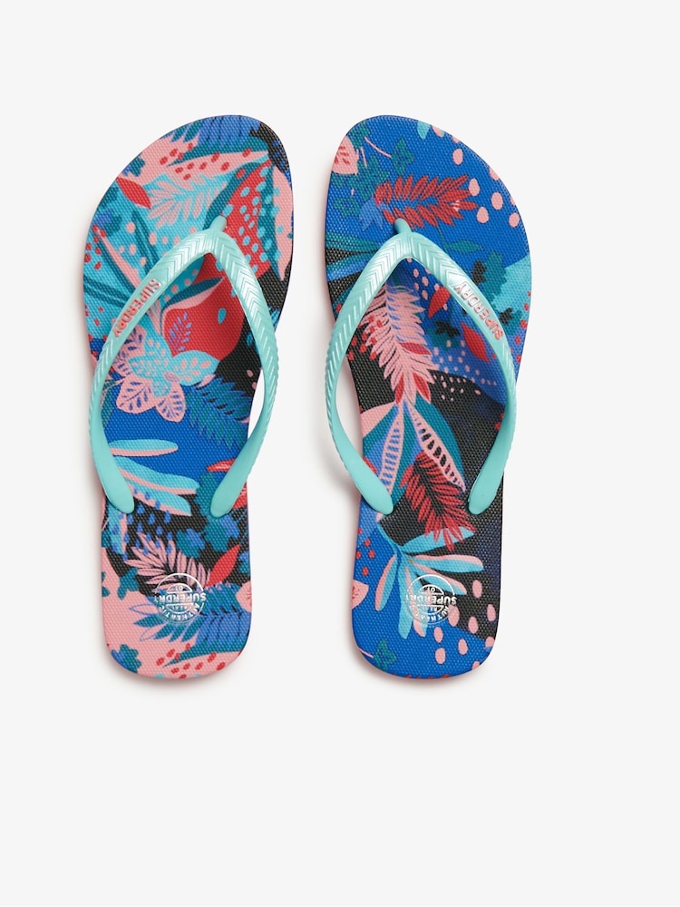 Superdry Blue Printed Flip Flops - Image 5 of 6