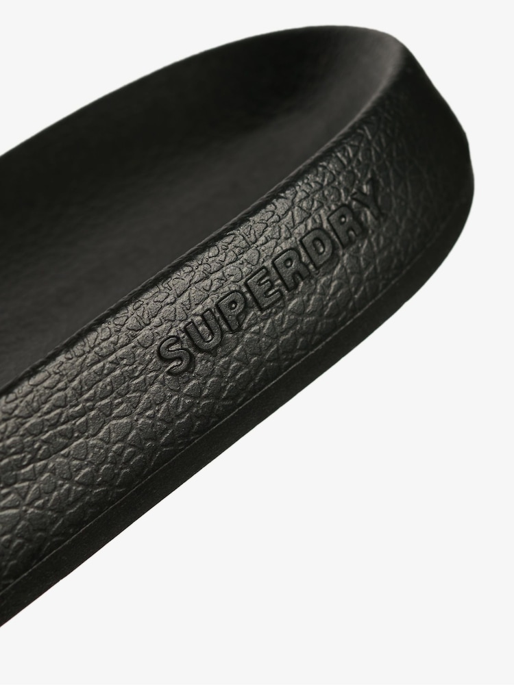 Superdry Black Luxe Logo Pool Slides - Image 4 of 4