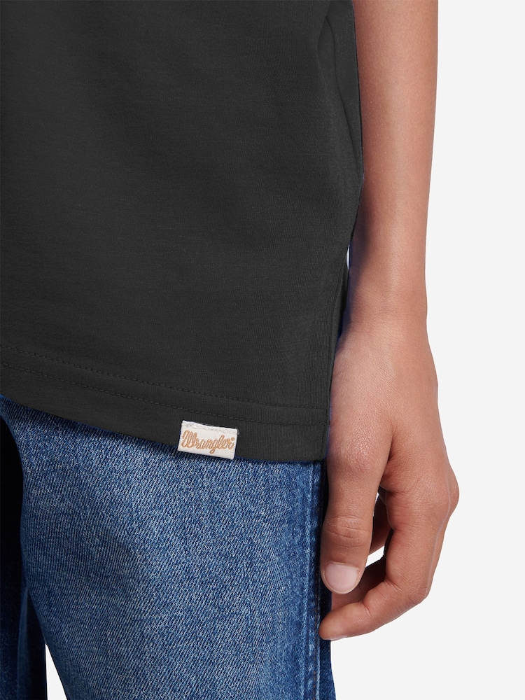 Wrangler Black Boys Festival 100% Cotton T-Shirt - Image 1 of 5