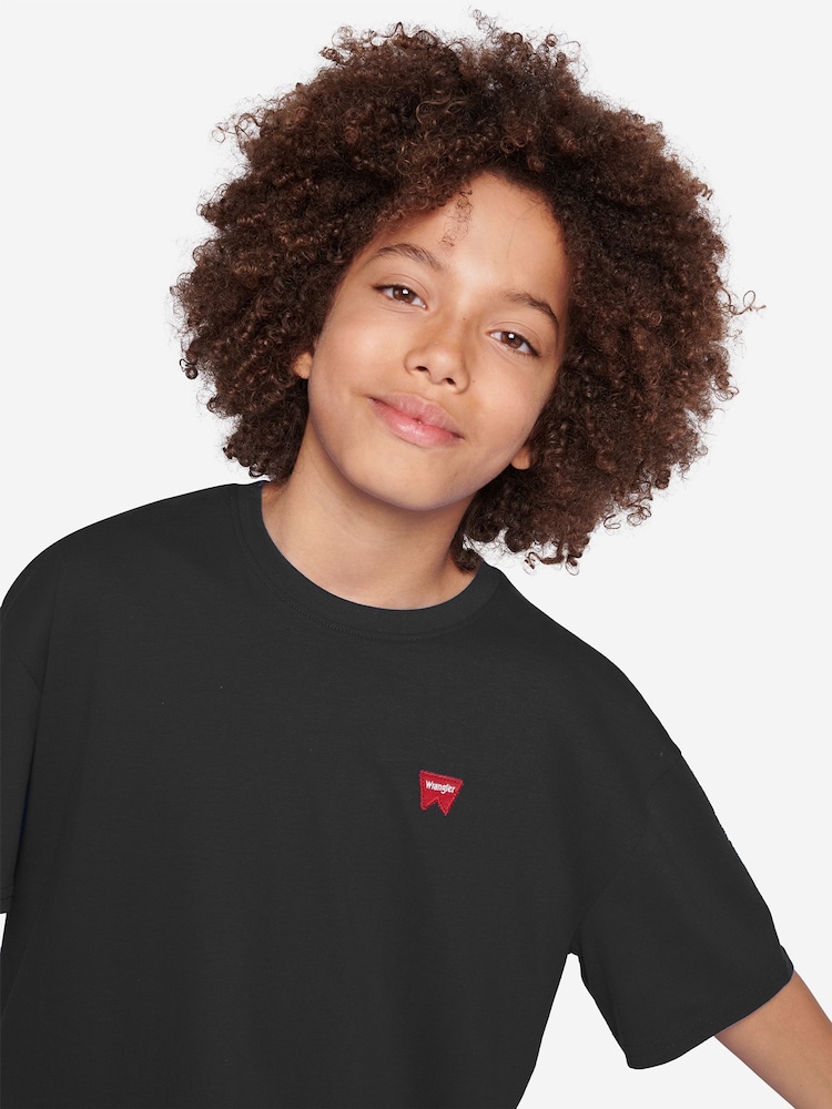 Wrangler Black Boys Festival 100% Cotton T-Shirt - Image 3 of 5