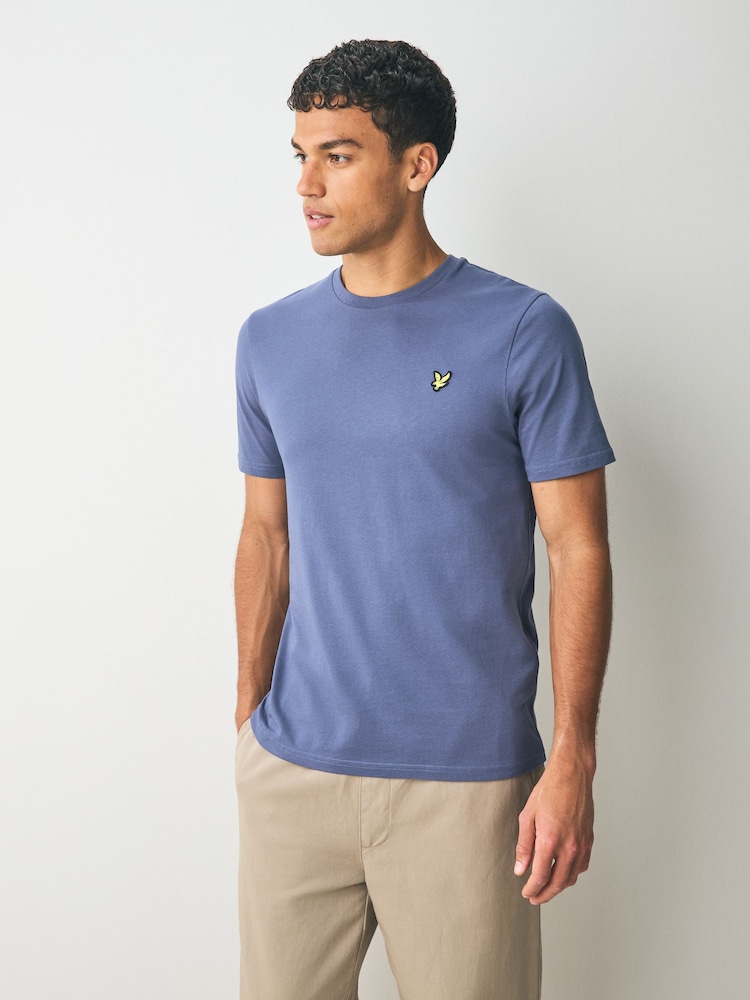 Lyle & Scott Blue Navy Crew Neck Cotton T-Shirt - Image 1 of 5 Lyle & Scott Blue Navy Crew Neck Cotton T-Shirt - Image 1 of 5
