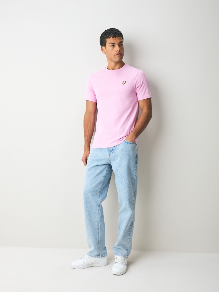 Lyle & Scott Pink Plain 100% Cotton T-Shirt - Image 2 of 5