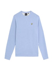 Lyle & Scott Blue Heathered Crew Neck 100% Cotton Sweatshirt - Image 5 of 5