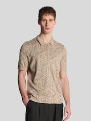 Lyle & Scott Natural Emblem Double Knit Zip Through Shirt - Image 1 of 5