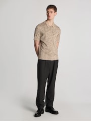 Lyle & Scott Natural Emblem Double Knit Zip Through Shirt - Image 2 of 5