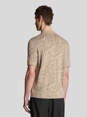 Lyle & Scott Natural Emblem Double Knit Zip Through Shirt - Image 3 of 5