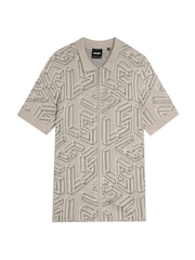 Lyle & Scott Natural Emblem Double Knit Zip Through Shirt - Image 5 of 5